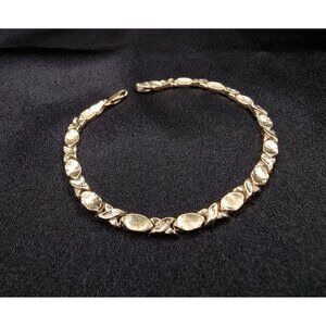 10K Solid Gold Oval Link Bracelet Made In Turkey With Lobster Clasp